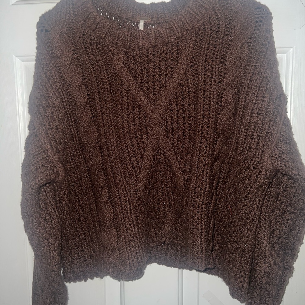 Free People Chocolate Knit Sweater
